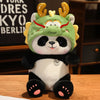 Image of Promotion Kawaii Green  Jointed Bear Cosplay Panda Doll Plush Toy Cartoon  Animal Plushie Throw Pillow Birthday Gift Home Decor