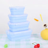 Image of Silicone Folding Bento Box 3Pcs/Set Collapsible Portable Lunch Box for Food Dinnerware Food Container Bowl Lunchbox Tableware