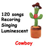 Image of Rechargeable Dancer Cactus Glowing Dancing Electronic Plush Toys Can Sing Record Lighten for Baby Toy Education Funny Gift