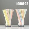 Image of 50-1000Pcs Multicolor Colorful Straws for Wedding Party Supplies Beverage Kitchen Straw Cocktail Drinking Straws