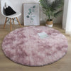 Image of VIKAMA green solid color tie dye silk wool carpet, living room sofa, coffee table mat, round carpet, bedroom bedside carpet