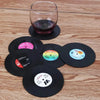 Image of 6/12PCS Set Vintage Mug Coaster Colorful Retro Vinyl Record Disk Coasters for Drinks Vinyl Record Coaster Set Coffee Table Decor