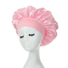 Image of Satin Bonnets Night Sleeping Cap Large Elastic Wide Soft Band Colorful Silk Hat for Curly Hair Care Beauty Makeup for Women