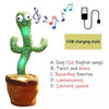 Image of Rechargeable Dancer Cactus Glowing Dancing Electronic Plush Toys Can Sing Record Lighten for Baby Toy Education Funny Gift