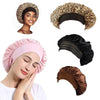 Image of Satin Bonnets Night Sleeping Cap Large Elastic Wide Soft Band Colorful Silk Hat for Curly Hair Care Beauty Makeup for Women
