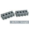 Image of Straight train tracks Curved accessories car blocks Building Sets DIY 10-100 pcs kids toys moc bricks City switch rail crossing