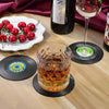 Image of 6pc Record Cup Plastic Retro Disk Cup Mat Anti-slip Coffee Coasters Heat Resistant Drink Mug Mat Table Placemat Holder Home Deco