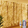 Image of Curtain Light LED Indoor/Outdoor Waterproof 300leds Garland Decoration String Lights Yard Christmas Fairy Garland String Lights