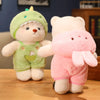 Image of Promotion Kawaii Green  Jointed Bear Cosplay Panda Doll Plush Toy Cartoon  Animal Plushie Throw Pillow Birthday Gift Home Decor