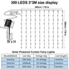 Image of Solar Curtain Light LED Outdoor Waterproof 300leds Garland Decoration String Lights Yard Christmas  Fairy Garland String Lights