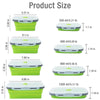 Image of Collapsible Silicone Food Storage Container,Bento Lunch Boxes For Kitchen, Microwave Safe. Foldable Design Saves Your Space.