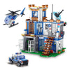 Image of Fire Station City Oceans Blocks Compatible Fire Station Set with Fire Station Fire Helicopter Fire Ship Rescue Boat