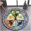 Image of Kingdom Hearts Cartoon Pattern Area Rug Round Floor Mat Living Room Carpet Bathroom Kitchen Rug Doormat Non-slip Floor Mat