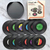 Image of 6/12PCS Set Vintage Mug Coaster Colorful Retro Vinyl Record Disk Coasters for Drinks Vinyl Record Coaster Set Coffee Table Decor