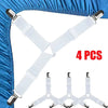 Image of 4 Pcs Triangle Bed Sheet Holders Fitted Sheet Clips Adjustable Sheet Suspenders Mattress Gripper Clips for Bed Mattress Cover