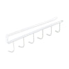 Image of Multifunction 6 Hook Coffee Cup Mug Holder Black White Hooks Shelf Multifunction Kitchen Cabinet Sundries Organizer Storage