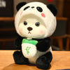 Image of Promotion Kawaii Green  Jointed Bear Cosplay Panda Doll Plush Toy Cartoon  Animal Plushie Throw Pillow Birthday Gift Home Decor