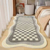Image of VIKAMA Fresh and Simple Wave Edge Shaped Rug Soft and Comfortable Sofa Mattress Bedside Rug Easy Care Cloakroom Decorative Rugs