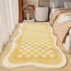 Image of VIKAMA Fresh and Simple Wave Edge Shaped Rug Soft and Comfortable Sofa Mattress Bedside Rug Easy Care Cloakroom Decorative Rugs