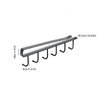 Image of Multifunction 6 Hook Coffee Cup Mug Holder Black White Hooks Shelf Multifunction Kitchen Cabinet Sundries Organizer Storage
