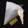 Image of 50Pcs Clear Cone Candy Bags Food Snack Packaging Plastic Bag With Ties Wedding Birthday Party Favors Decoration DIY Gift Bags