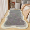 Image of VIKAMA Fresh and Simple Wave Edge Shaped Rug Soft and Comfortable Sofa Mattress Bedside Rug Easy Care Cloakroom Decorative Rugs