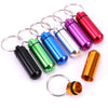 Image of 2PCS Waterproof Aluminum Pill Box Case Bottle Cache Drug Holder Container Keychain Medicine Box Health Care