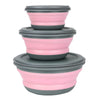 Image of 3Pcs/Set Foldable Salad Bowl Bowl Sets Food Container Tableware Set Portable Silicone Folding Lunch Box with Lid Folding Bowl