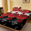 Image of 1 piece of delicate red rose patterned frosted bedsheet, bedroom printed bedspread, bedding (excluding pillowcases)