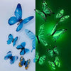 Image of 12 Pcs 3D Luminous Butterfly Creative Wall Stickers DIY Wall Stickers Modern Wall Art Home Decoration DIY Gifts