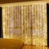 Image of Curtain Light LED Indoor/Outdoor Waterproof 300leds Garland Decoration String Lights Yard Christmas Fairy Garland String Lights