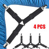 Image of 4 Pcs Triangle Bed Sheet Holders Fitted Sheet Clips Adjustable Sheet Suspenders Mattress Gripper Clips for Bed Mattress Cover