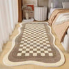 Image of VIKAMA Fresh and Simple Wave Edge Shaped Rug Soft and Comfortable Sofa Mattress Bedside Rug Easy Care Cloakroom Decorative Rugs