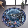 Image of Kingdom Hearts Cartoon Pattern Area Rug Round Floor Mat Living Room Carpet Bathroom Kitchen Rug Doormat Non-slip Floor Mat