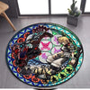 Image of Kingdom Hearts Cartoon Pattern Area Rug Round Floor Mat Living Room Carpet Bathroom Kitchen Rug Doormat Non-slip Floor Mat