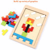 Image of 1 Set Wooden Tetris Jigsaw Puzzle Baby Early Education Fun Game Children Thinking Logic Square Toy Puzzle Macaron Color