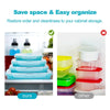 Image of Collapsible Silicone Food Storage Container,Bento Lunch Boxes For Kitchen, Microwave Safe. Foldable Design Saves Your Space.