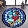 Image of Kingdom Hearts Cartoon Pattern Area Rug Round Floor Mat Living Room Carpet Bathroom Kitchen Rug Doormat Non-slip Floor Mat