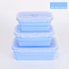Image of Silicone Folding Bento Box 3Pcs/Set Collapsible Portable Lunch Box for Food Dinnerware Food Container Bowl Lunchbox Tableware