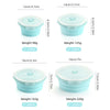 Image of Collapsible Food Storage Container with Lid Portable Silicone Food Container Microwave Freezer Safe Lunch Box