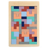 Image of 1 Set Wooden Tetris Jigsaw Puzzle Baby Early Education Fun Game Children Thinking Logic Square Toy Puzzle Macaron Color