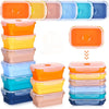 Image of Collapsible Food Storage Containers Silicone Lunch Box with Lid Food Bowls Kitchen Stackable Lunch Box for Pantry Freezer Safe