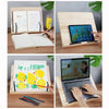 Image of Portable Adjustable Book Holder Tray and Page Paper Clips-Cookbook Reading Desk Sturdy Stand for Books Lightweight Bookstand