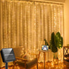Image of Solar Curtain Light LED Outdoor Waterproof 300leds Garland Decoration String Lights Yard Christmas  Fairy Garland String Lights