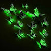 Image of 12 Pcs 3D Luminous Butterfly Creative Wall Stickers DIY Wall Stickers Modern Wall Art Home Decoration DIY Gifts