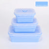 Image of Silicone Folding Bento Box 3Pcs/Set Collapsible Portable Lunch Box for Food Dinnerware Food Container Bowl Lunchbox Tableware