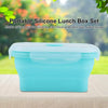 Image of 4 Sizes Collapsible Silicone Food Container Portable Bento Lunch Box Microware Home Kitchen Outdoor Food Storage Containers Box
