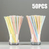 Image of 50-1000Pcs Multicolor Colorful Straws for Wedding Party Supplies Beverage Kitchen Straw Cocktail Drinking Straws
