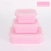 Image of Silicone Folding Bento Box 3Pcs/Set Collapsible Portable Lunch Box for Food Dinnerware Food Container Bowl Lunchbox Tableware