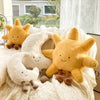 Image of High Quality Smile Face Moon Yellow Sun Plushie Cushion Stuffed Cute Weather Plush Toy for Kid Bedroom Decor Sofa Throw Pillow